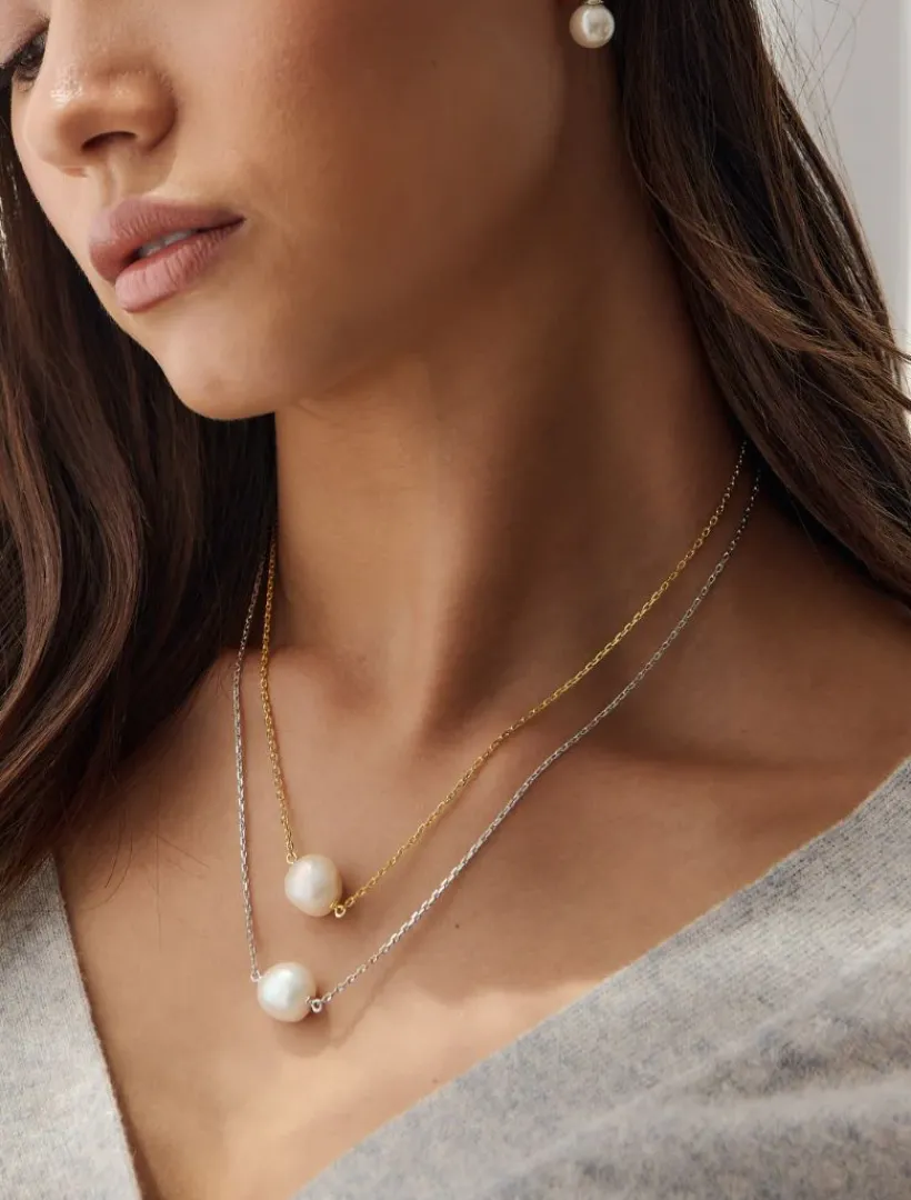 Lucienne - Zjoosh Premium|Pearl Jewellery*Zjoosh Lucienne Freshwater Pearl on Chain 925 Gold