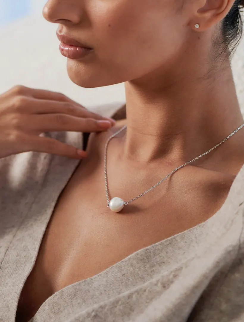 Lucienne - Zjoosh Premium|Pearl Jewellery*Zjoosh Lucienne Freshwater Pearl on Chain 925 Rhodium