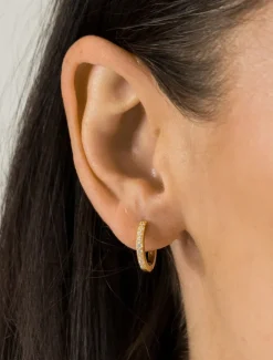 Lucienne - Zjoosh Premium|Earrings*Zjoosh Lucienne Gold Plated Sterling Silver Huggie Hoops
