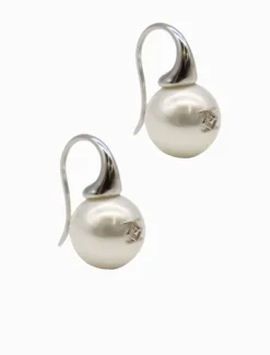 Lucienne - Zjoosh Premium|Pearl Jewellery*Zjoosh Lucienne Insignia Pearl Hooks Rhodium