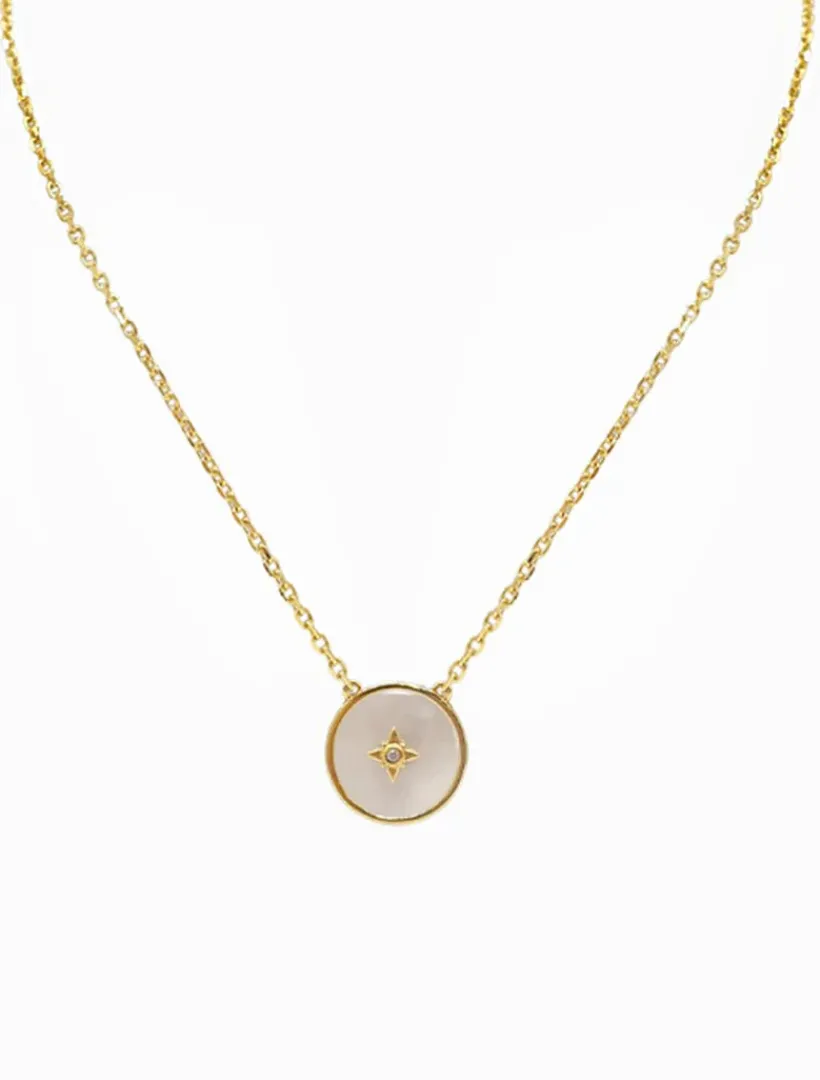 Lucienne - Zjoosh Premium|Pearl Jewellery*Zjoosh Lucienne Mother Of Pearl and Crystal Pendant
