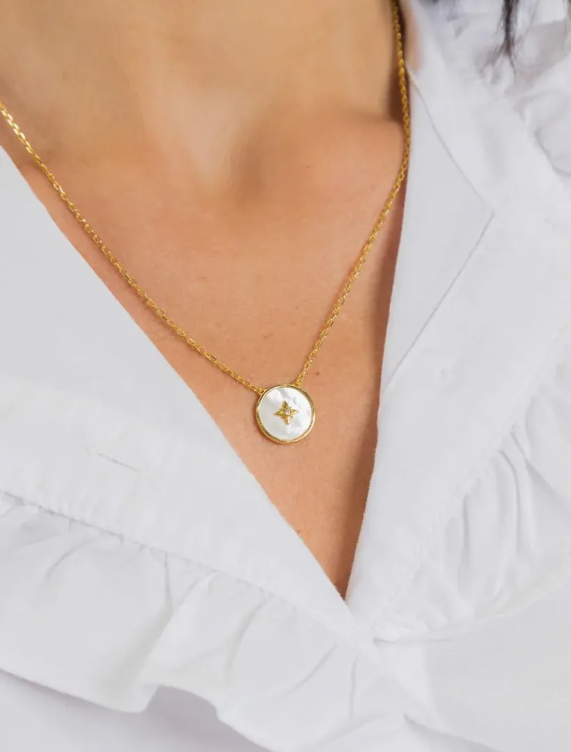 Lucienne - Zjoosh Premium|Pearl Jewellery*Zjoosh Lucienne Mother Of Pearl and Crystal Pendant