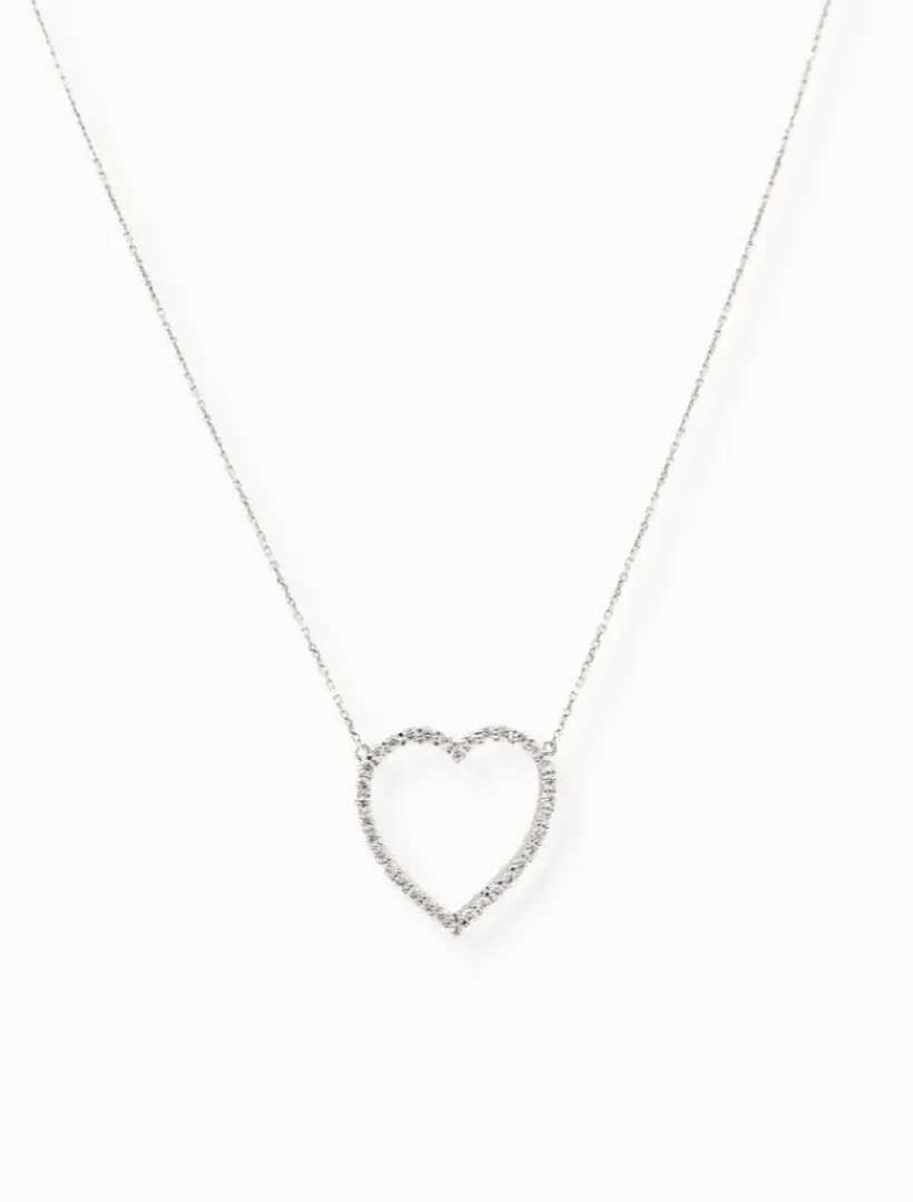 Lucienne - Zjoosh Premium|Necklaces*Zjoosh Lucienne Open Heart Necklace Rhodium