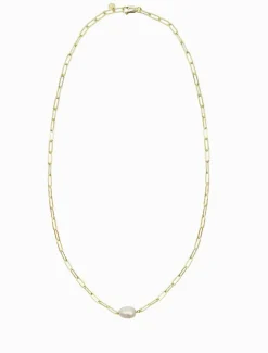 Lucienne - Zjoosh Premium|Pearl Jewellery*Zjoosh Lucienne Paper Clip and Pearl Necklace Gold