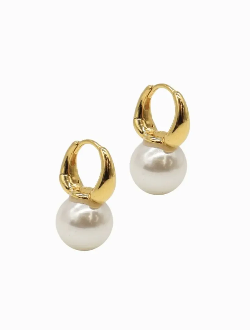 Lucienne - Zjoosh Premium|Pearl Jewellery*Zjoosh Lucienne Pearl Ball Huggies 925 Gold