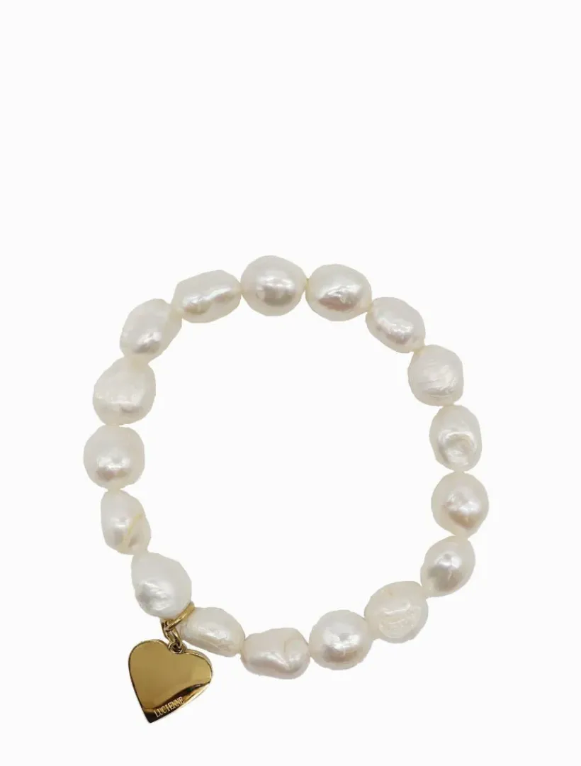 Lucienne - Zjoosh Premium|Pearl Jewellery*Zjoosh Lucienne Pearl Bracelet with Heart Disk