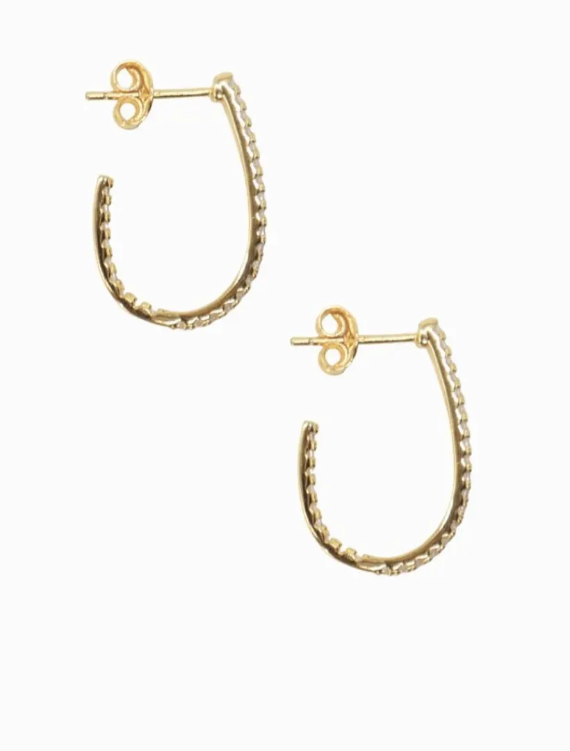 Lucienne - Zjoosh Premium|Earrings*Zjoosh Lucienne Scoop Cubic Zirconia Hoops Gold