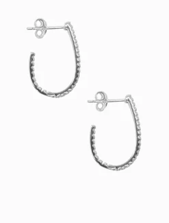 Lucienne - Zjoosh Premium|Earrings*Zjoosh Lucienne Scoop Cubic Zirconia Hoops Rhodium