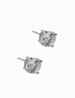 Earrings|Silver Jewellery*Zjoosh Lucienne Sterling Silver Round Crystal Studs 7mm
