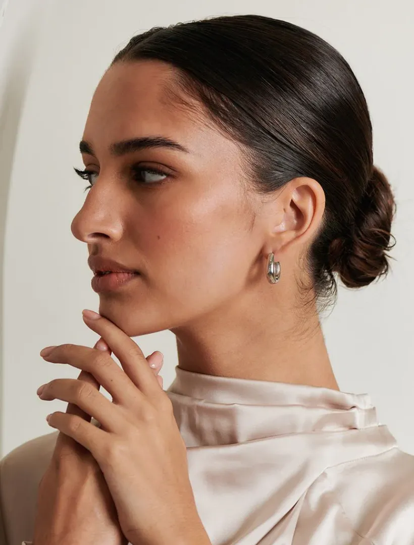 Lucienne - Zjoosh Premium|Earrings*Zjoosh Lucienne Tear Drop Huggies 925 Rhodium
