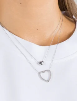 Lucienne - Zjoosh Premium|Necklaces*Zjoosh Lucienne Tiny Heart Necklace Rhodium