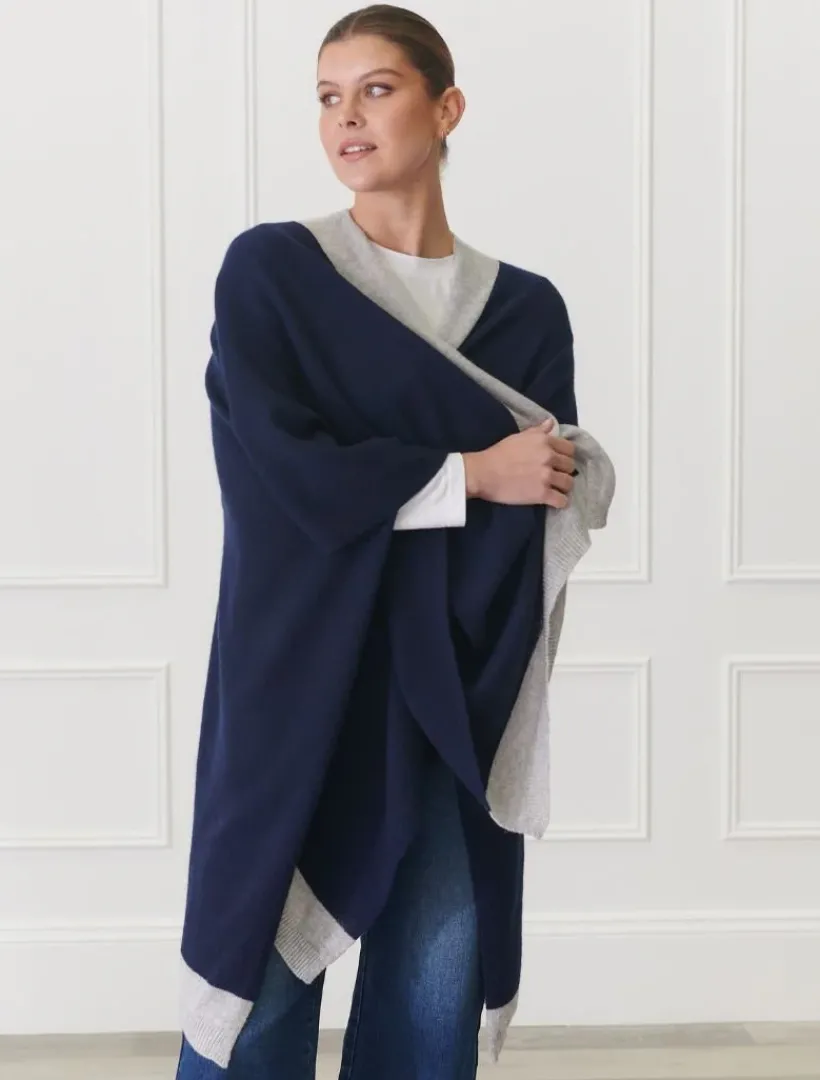 Knits And Jumpers*Zjoosh Luna Travel Wrap Navy
