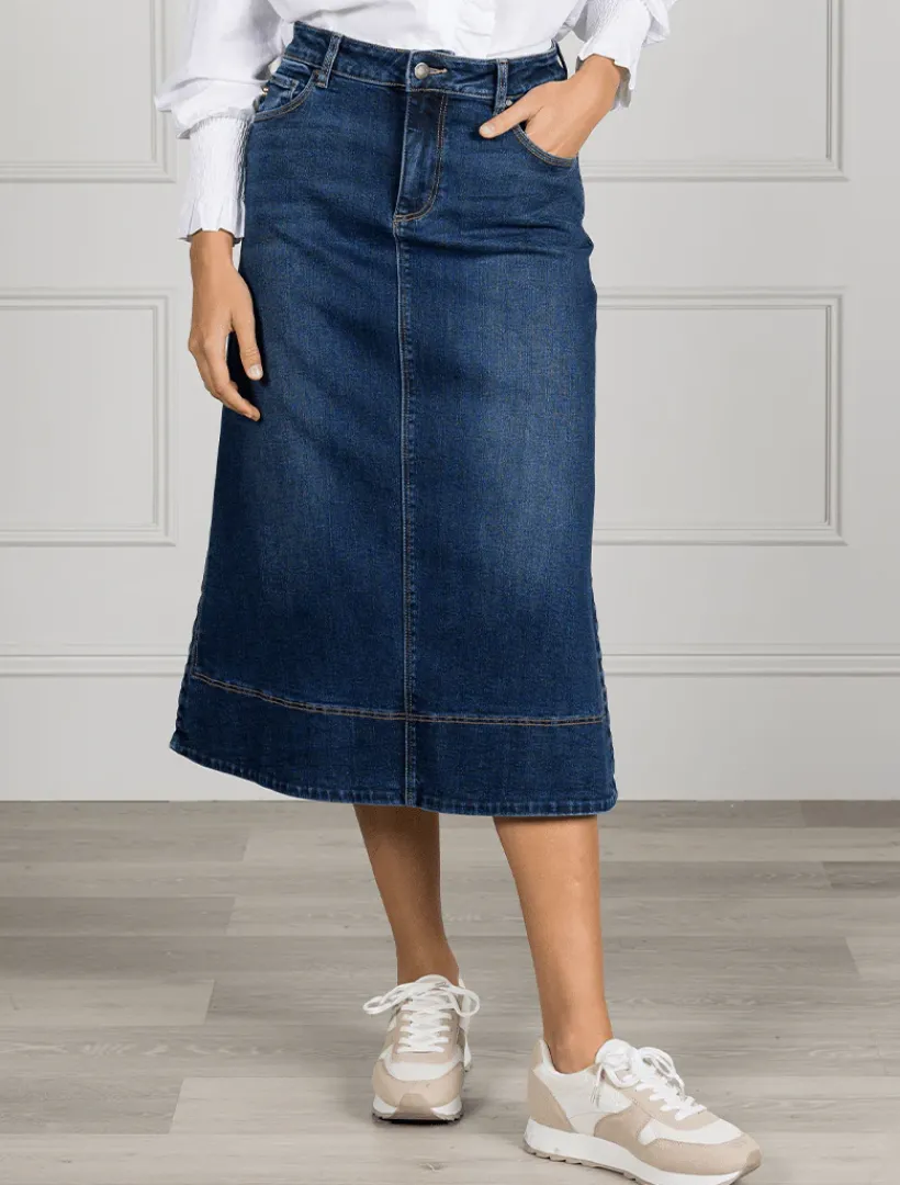 Skirts*Zjoosh Madison Denim Skirt Indigo