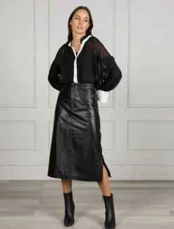 Skirts*Zjoosh Madison Leather Skirt Black