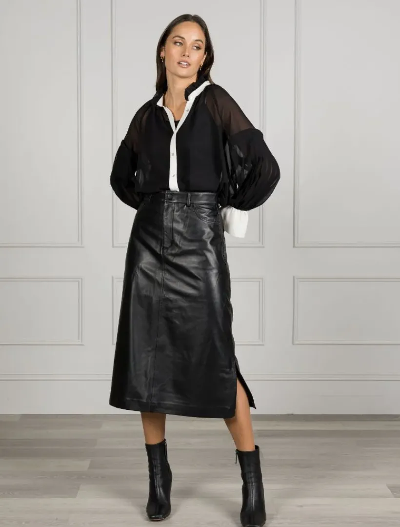 Skirts*Zjoosh Madison Leather Skirt Black