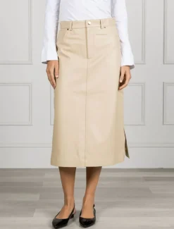 Skirts*Zjoosh Madison Leather Skirt Latte