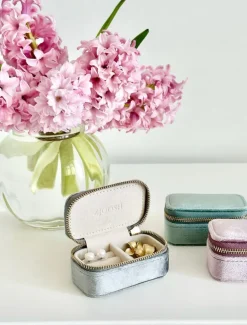 Jewellery Storage|Jewellery And Trinket Boxes*Zjoosh Mini Velvet Jewellery Case Silver