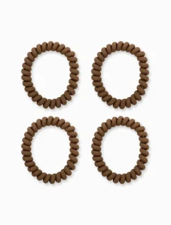 Hats & Hair Accessories*Zjoosh Spiral Hair Ties Pack of 4 Mocha