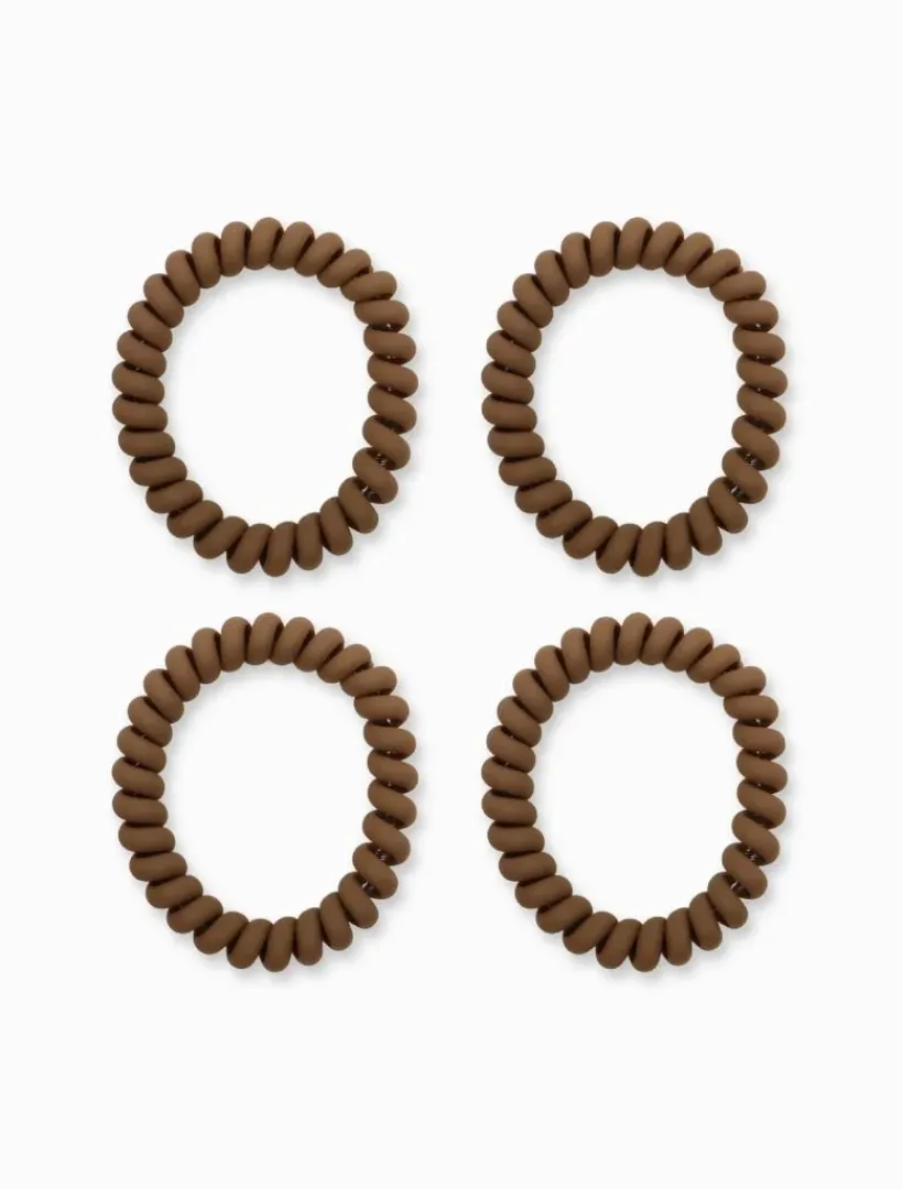 Hats & Hair Accessories*Zjoosh Spiral Hair Ties Pack of 4 Mocha