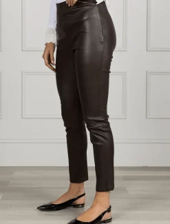 Pants*Zjoosh Olivia Genuine Leather Pants Chocolate