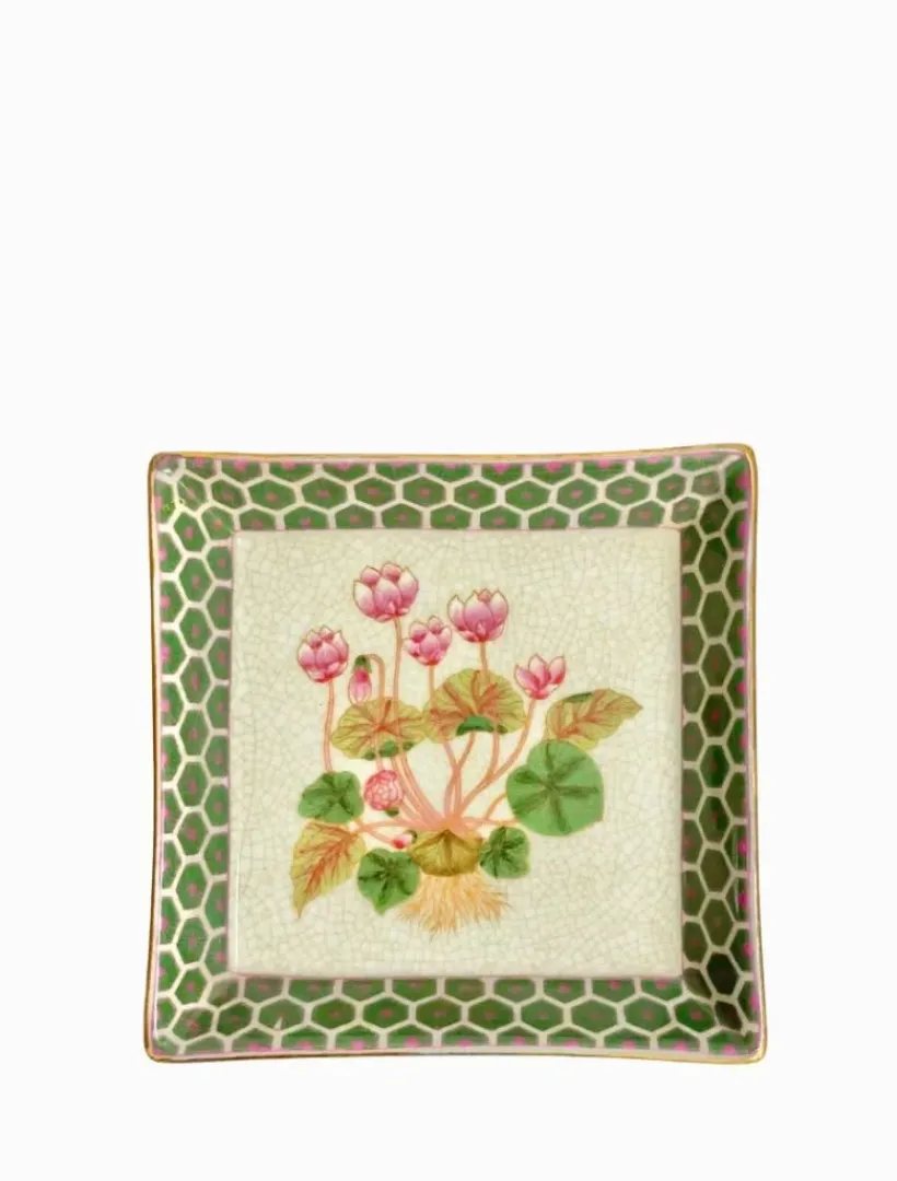 Ceramics*3rd Party Other Oriente Savon Dish Flor De Lot Green