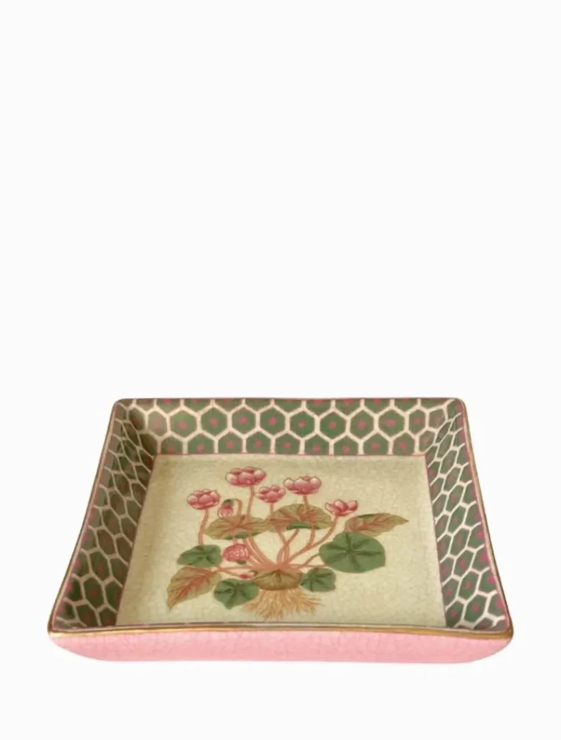 Ceramics*3rd Party Other Oriente Savon Dish Flor De Lot Green