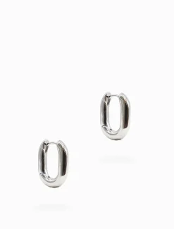Earrings|Silver Jewellery*Zjoosh Oval Hoop Earrings Silver