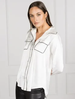 Shirts And Tops*Zjoosh Pamela Satin Top - FINAL SALE Ivory