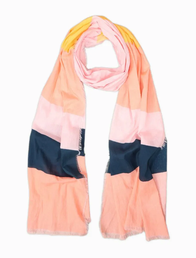 Fashion Scarves|Scarves*Zjoosh Panama Scarf Peach Navy Yellow