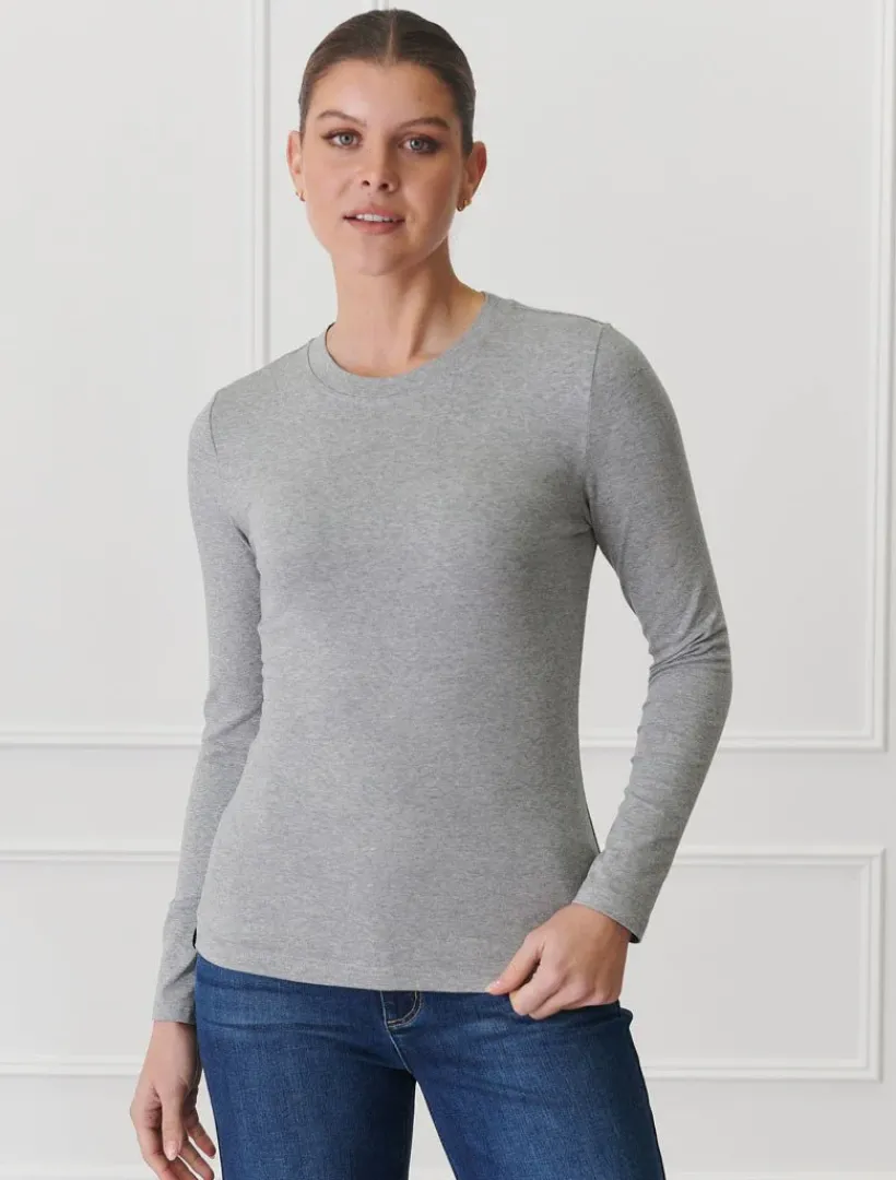 Shirts And Tops*Zjoosh Paris Long Sleeve Classic Tee Grey