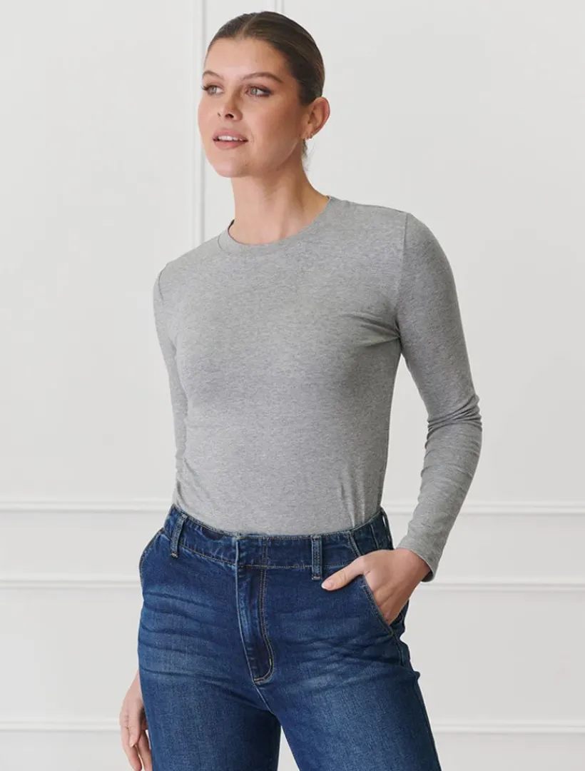 Shirts And Tops*Zjoosh Paris Long Sleeve Classic Tee Grey