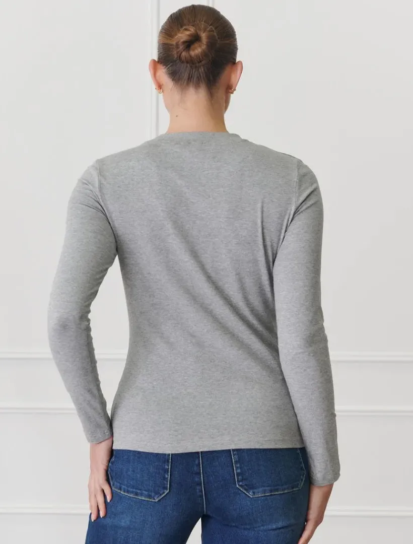 Shirts And Tops*Zjoosh Paris Long Sleeve Classic Tee Grey
