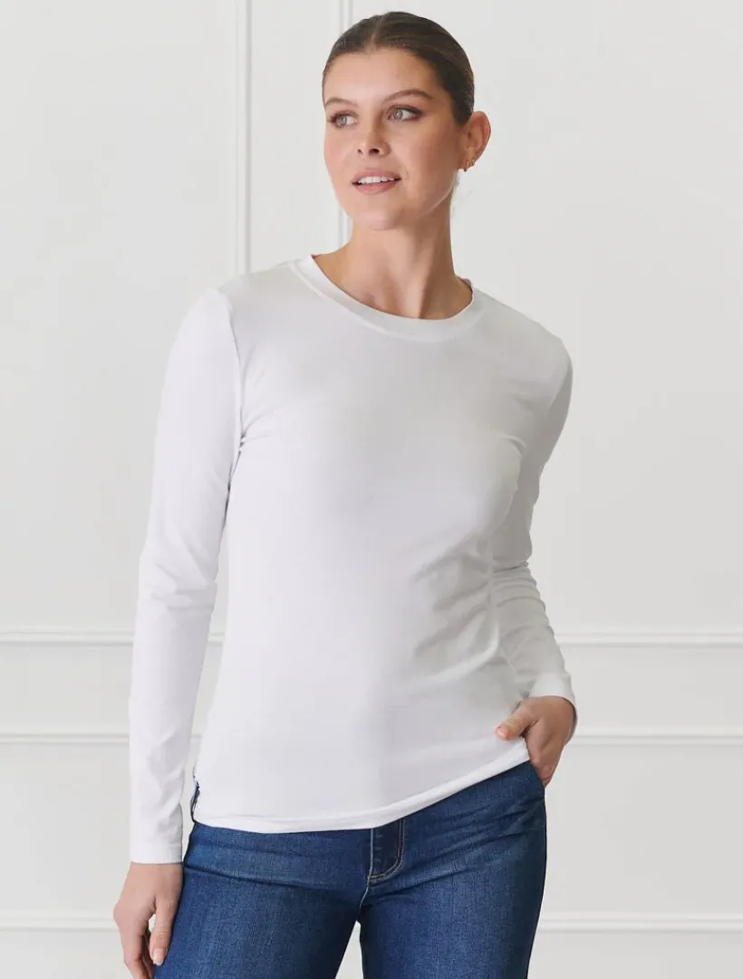Shirts And Tops*Zjoosh Paris Long Sleeve Classic Tee White