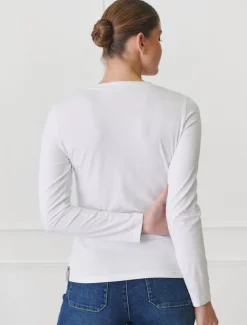 Shirts And Tops*Zjoosh Paris Long Sleeve Classic Tee White