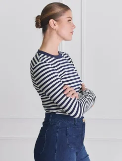 Shirts And Tops*Zjoosh Paris Long Sleeve Tee Navy White NavyWhite