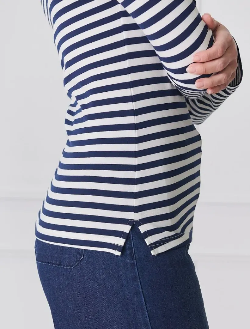 Shirts And Tops*Zjoosh Paris Long Sleeve Tee Navy White NavyWhite