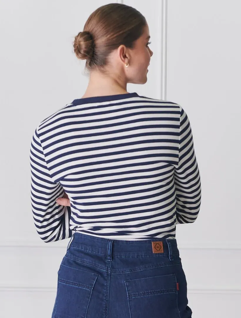Shirts And Tops*Zjoosh Paris Long Sleeve Tee Navy White NavyWhite