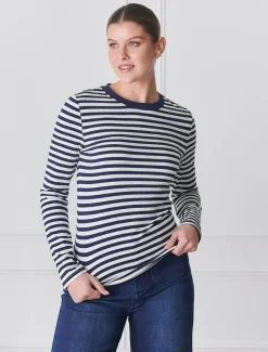 Shirts And Tops*Zjoosh Paris Long Sleeve Tee Navy White NavyWhite