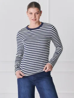 Shirts And Tops*Zjoosh Paris Long Sleeve Tee Navy White NavyWhite