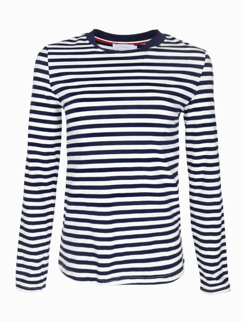 Shirts And Tops*Zjoosh Paris Long Sleeve Tee Navy White NavyWhite