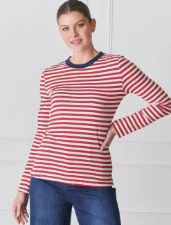 Shirts And Tops*Zjoosh Paris Long Sleeve Tee Red White RedWhite