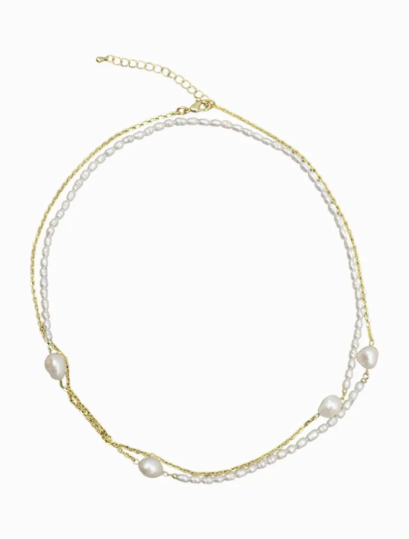 Pearl Jewellery|Necklaces*Zjoosh Pearl and Gold Long Necklace