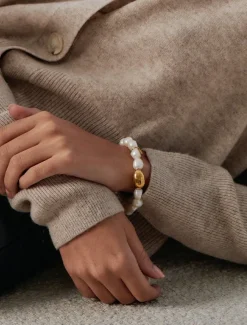 Pearl Jewellery|Bangles And Bracelets*Zjoosh Pearl Bracelet Gold Bean