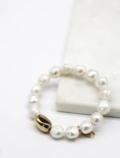 Pearl Jewellery|Bangles And Bracelets*Zjoosh Pearl Bracelet Gold Bean