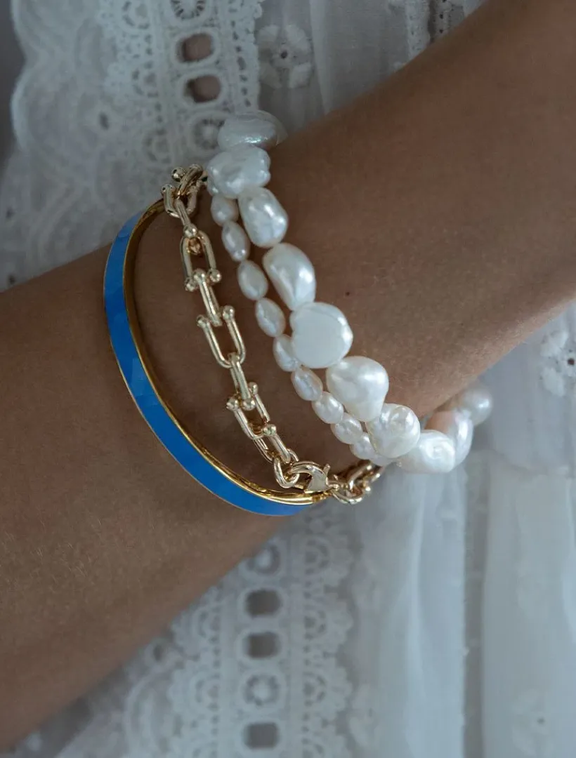 Pearl Jewellery|Bangles And Bracelets*Zjoosh Pearl Bracelet Gold Bean