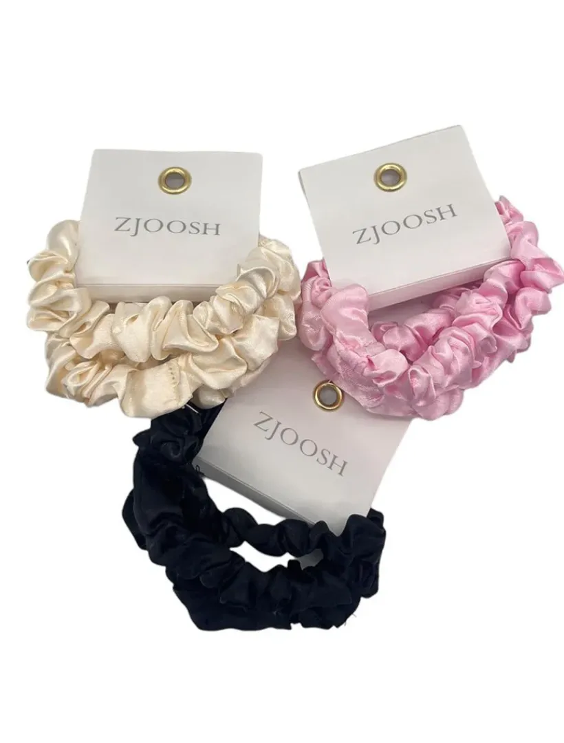 Hats & Hair Accessories*Zjoosh Mini Scrunchie Set of 4 Pink