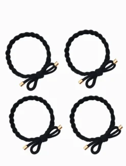 Hats & Hair Accessories*Zjoosh Plait Bow Hair Ties Set of 4 Black