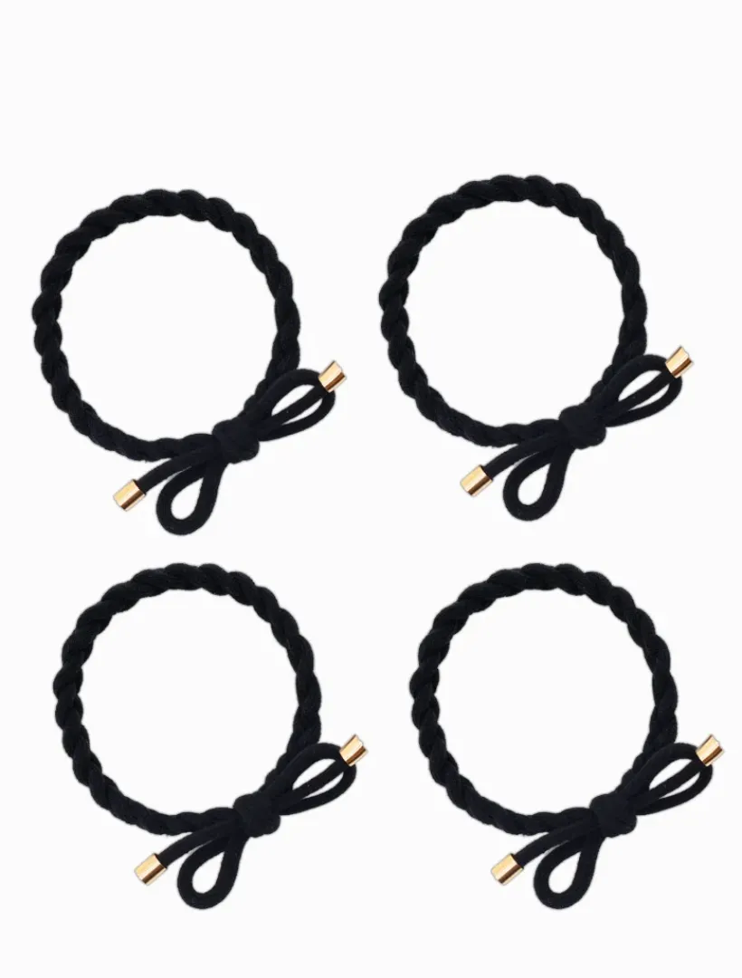 Hats & Hair Accessories*Zjoosh Plait Bow Hair Ties Set of 4 Black