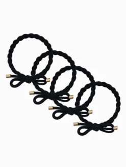 Hats & Hair Accessories*Zjoosh Plait Bow Hair Ties Set of 4 Black