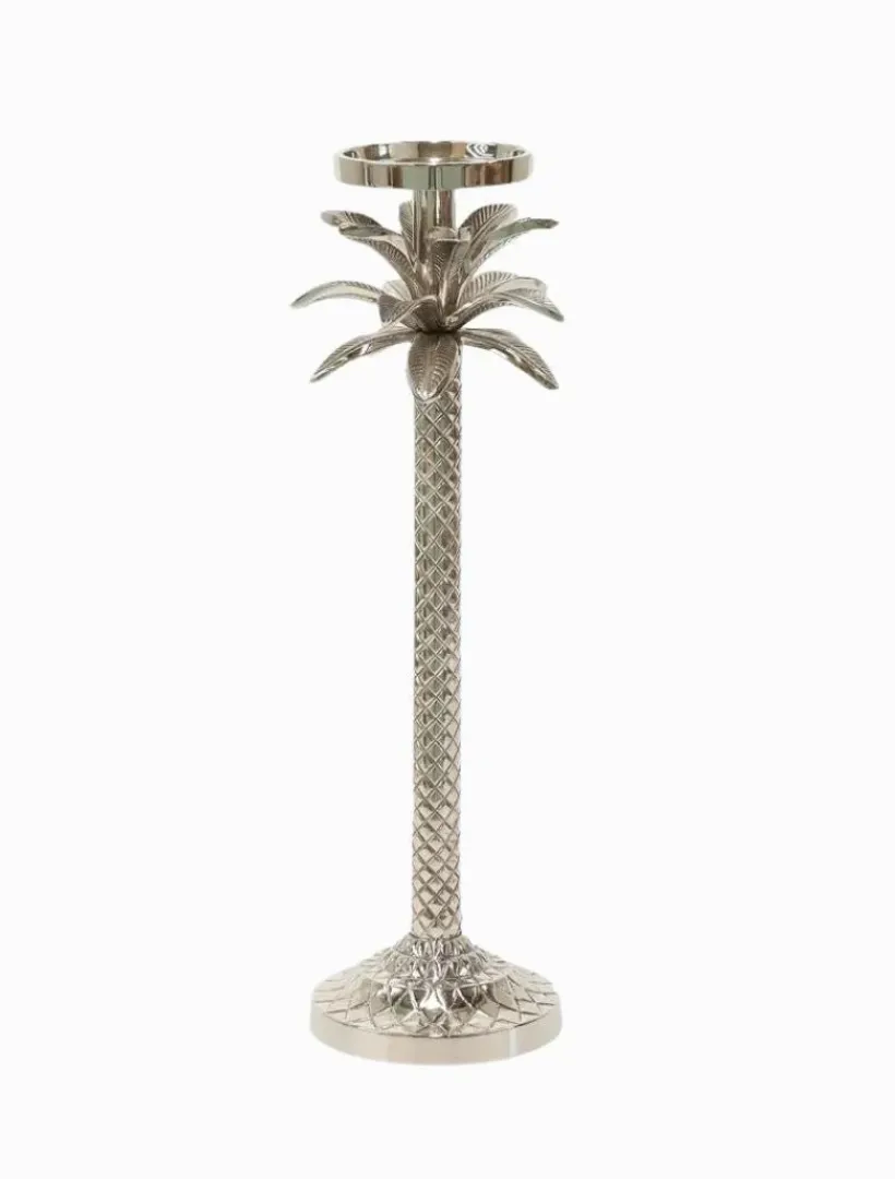 Tea Lights & Candle Holders*3rd Party Other Raffles Palm Candle Stick Medium Silver